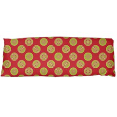 Mod Yellow Circles On Orange Body Pillow Case (Dakimakura)