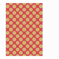 Mod Yellow Circles On Orange Small Garden Flag (two Sides) by BrightVibesDesign