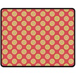 Mod Yellow Circles On Orange Double Sided Fleece Blanket (Medium)  58.8 x47.4  Blanket Front