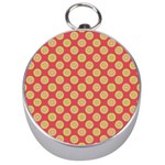 Mod Yellow Circles On Orange Silver Compasses Front