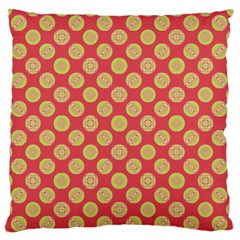 Mod Yellow Circles On Orange Standard Flano Cushion Case (One Side)