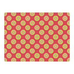 Mod Yellow Circles On Orange Double Sided Flano Blanket (Mini) 