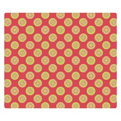 Mod Yellow Circles On Orange Double Sided Flano Blanket (small)  by BrightVibesDesign