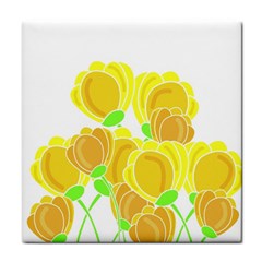 Yellow Flowers Tile Coasters by Valentinaart