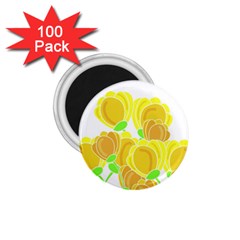 Yellow Flowers 1 75  Magnets (100 Pack) 