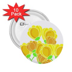 Yellow Flowers 2 25  Buttons (10 Pack)  by Valentinaart