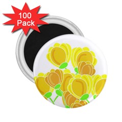 Yellow Flowers 2 25  Magnets (100 Pack) 