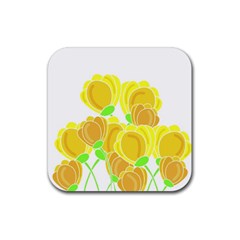 Yellow Flowers Rubber Coaster (square) 