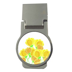 Yellow Flowers Money Clips (round) 