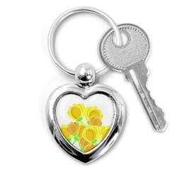 Yellow Flowers Key Chains (heart) 