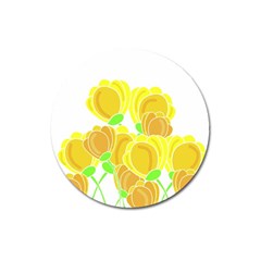 Yellow Flowers Magnet 3  (round)