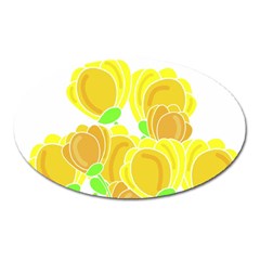 Yellow Flowers Oval Magnet