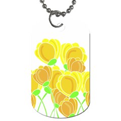 Yellow Flowers Dog Tag (two Sides)