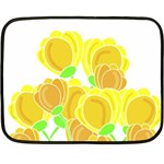 Yellow flowers Fleece Blanket (Mini) 35 x27  Blanket