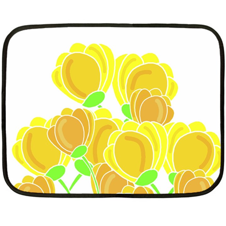 Yellow flowers Fleece Blanket (Mini)