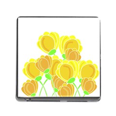 Yellow Flowers Memory Card Reader (square)