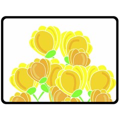 Yellow Flowers Fleece Blanket (large) 