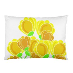 Yellow Flowers Pillow Case (two Sides) by Valentinaart