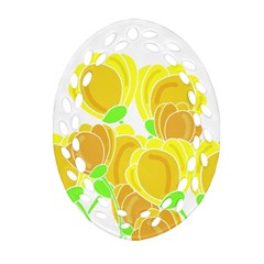 Yellow Flowers Ornament (oval Filigree)  by Valentinaart