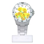 Yellow flowers Plastic Nurses Watch Front