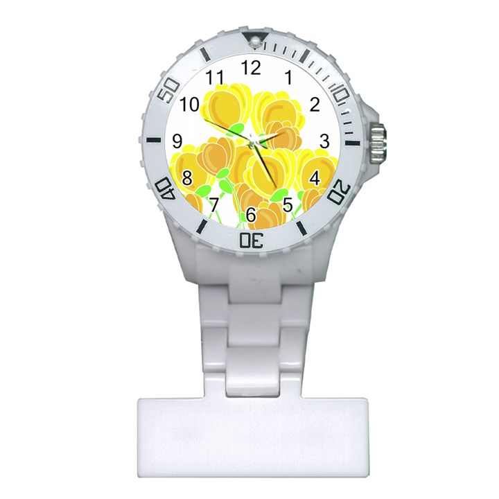 Yellow flowers Plastic Nurses Watch