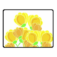 Yellow Flowers Double Sided Fleece Blanket (small)  by Valentinaart