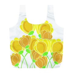 Yellow Flowers Full Print Recycle Bags (l)  by Valentinaart