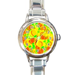 Yellow Garden Round Italian Charm Watch by Valentinaart