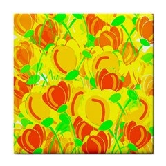 Yellow Garden Tile Coasters by Valentinaart