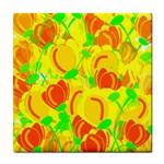 Yellow garden Tile Coasters Front