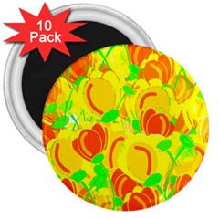 Yellow Garden 3  Magnets (10 Pack) 