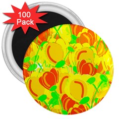 Yellow Garden 3  Magnets (100 Pack) by Valentinaart