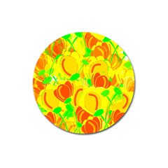 Yellow Garden Magnet 3  (round) by Valentinaart