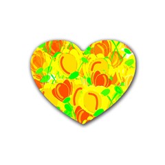 Yellow Garden Rubber Coaster (heart) 