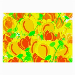 Yellow Garden Large Glasses Cloth by Valentinaart