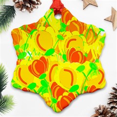 Yellow Garden Snowflake Ornament (2-side) by Valentinaart