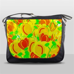 Yellow Garden Messenger Bags by Valentinaart