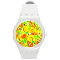 Yellow Garden Round Plastic Sport Watch (m)