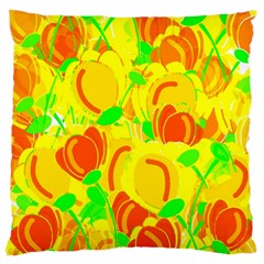 Yellow Garden Large Cushion Case (one Side)