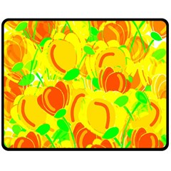 Yellow Garden Double Sided Fleece Blanket (medium) 