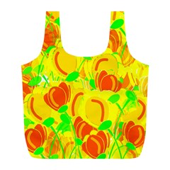 Yellow Garden Full Print Recycle Bags (l)  by Valentinaart