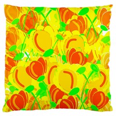 Yellow Garden Standard Flano Cushion Case (two Sides)