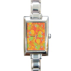 Orange Garden Rectangle Italian Charm Watch by Valentinaart