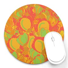 Orange Garden Round Mousepads by Valentinaart