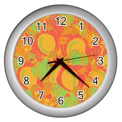 Orange Garden Wall Clocks (silver) 