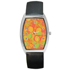 Orange Garden Barrel Style Metal Watch