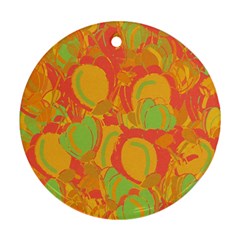 Orange Garden Round Ornament (two Sides)  by Valentinaart