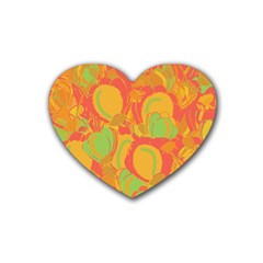 Orange Garden Heart Coaster (4 Pack)  by Valentinaart