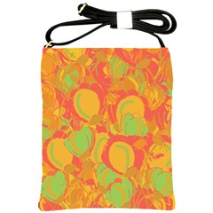 Orange Garden Shoulder Sling Bags by Valentinaart