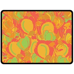 Orange Garden Fleece Blanket (large)  by Valentinaart